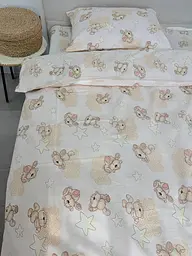 Дитячий комплект постільної білизни Ecotton 110х140 см персиковий Хмаринкові Ведмедики (21539) - мініатюра 4