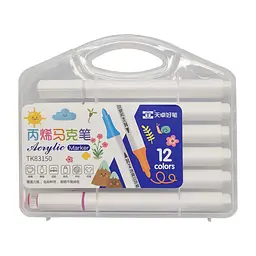 Набір акрилових маркерів Kiddy Bambi TK83150 plastic box, 12 кольорів