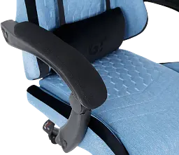 Геймерське крісло GT Racer чорне зі світло-синім (X-2324 Fabric Light Blue/Black Suede) - мініатюра 9