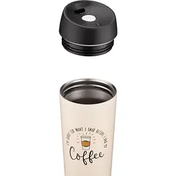 Термокухоль Ardesto Coffee Time, нержавіюча сталь, бежевий, 450 мл (AR2645C) - мініатюра 3