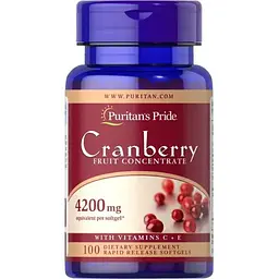 Амінокислота Puritan's Pride Cranberry Fruit Concentrate with C and E, 100 капсул vit0003826