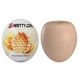 Мастурбатор яйце Pretty Love Pleasure Egg II бежевий - мініатюра 7