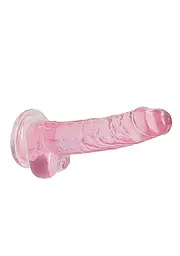 Реалістичний фалоімітатор RealRock With Balls 7" 19 см рожевий - мініатюра 6