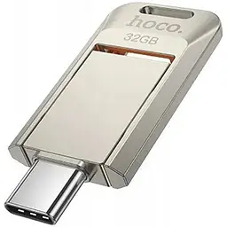USB флеш накопичувач Hoco UD17 32GB Type-C металевий сріблястий