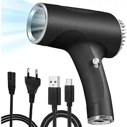 Акумуляторний бездротовий фен для сушіння та укладання волосся USB 500Вт та 220в 1250Вт (гаряче повітря) UKC WHD-01 чорний - мініатюра 2