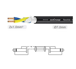 Акустический кабель Jack 6,3 mono — Jack 6,3 mono Roxtone SSJ-J210-L3 3м - мініатюра 2
