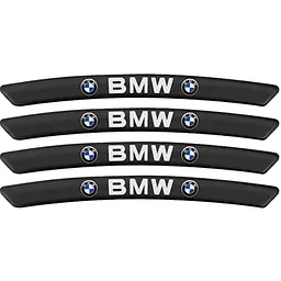 Емблема обода колеса BMW 4 шт Алюміній наклейка на диски на скотчі Чорні