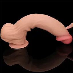 Фалоімітатор LoveToy Sliding-Skin Dual Layer Dong King Sized 36 см тілесний - мініатюра 11