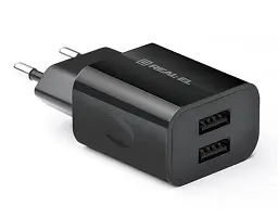 Мережевий зарядний пристрій REAL-EL CH-210 (2USB, 2.1A) Black - мініатюра 4