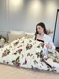 Ковдра євро стьобана зимова з вовни Leri Max 21489 200х220 см - мініатюра 10