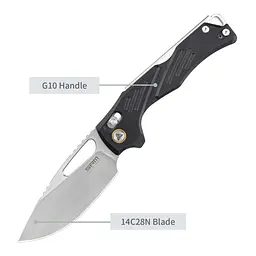 Ніж складаний туристичний SRM Mirage 239X-GB (9.2 см) 14C28N / G10 чорний - мініатюра 13