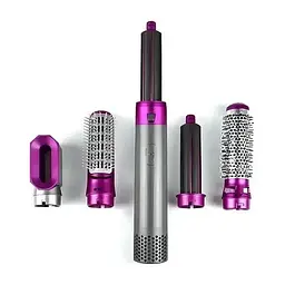 Стайлер фен щітка для волосся 5в1 Hair Brush в кейсі 1000Вт UKC 9234 Pink ТР - мініатюра 6