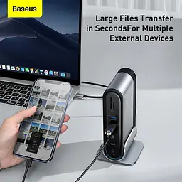 Хаб адаптер Baseus Working Station Four-Screen 16-in-1 (CAHub-HG0G) - мініатюра 6