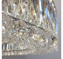 Велика підвісна світлодіодна кришталева кільцева люстра Artlight 551/800CH діаметром 78,5 см з трьома режимами освітлення - мініатюра 6