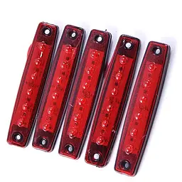 LED Габарит Thoc Auto 100 х 20 мм 12/24V 6 діод Червоний (ТН-612) 5 шт.