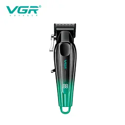 Акумуляторна машинка для стрижки VGR V-662 GREEN, 7000 RPM, 6 насадок, LED-дисплей - мініатюра 8