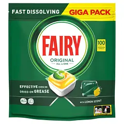 Уцінка. Капсули для посудомийних машин Fairy Original Все-в-1 Лимон 100 шт. - мініатюра 2