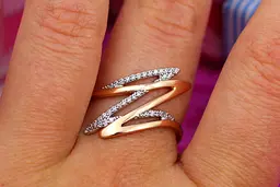 Кільце Xuping Jewelry з родієм блискавка р 16 золотисте - мініатюра 2