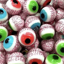 Жувальні цукерки Halloween 3D Eyeballs Gummy Candy with Jam - мініатюра 6