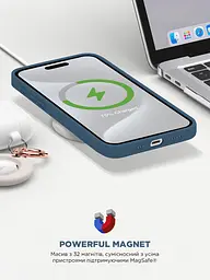 Силиконовый чехол с MagSafe для Apple iPhone 15 Pro, ICON2 MagCase, синий, противоударный, панель с мягкой подкладкой, защита всего корпуса, поддержка беспроводной зарядки, совместим с защитными стеклами и пленками, ArmorStandart (ARM72757) - мініатюра 9