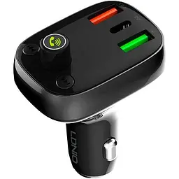 FM модулятор трансмітер блютуз LDNIO 704Q Bluetooth чорний - мініатюра 2