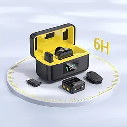 Мікрофонна радіосистема Hoco L17 Lightning/USB-C Black (6942007645997) [158600] - мініатюра 10