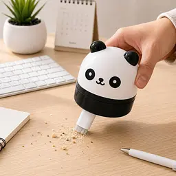 Настольный беспроводной мини пылесос Панда USB аккумуляторный пылесос для клавиатуры, стола и авто - миниатюра 2