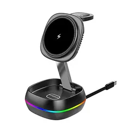 Зарядний пристрій 3 IN1 T33 MAGSAFE (iPhone, iWatch, AirPods) 0RIGINAL чорний
