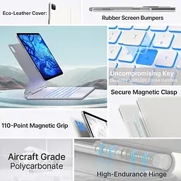 Чохол-клавіатура для iPad Air 13 та iPad Pro 12,9, 6, 5, 4-го, 3-го покоління, Magic Keyboard для iPad Pro 12,9, магнітний чохол - мініатюра 3