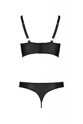 Комплект з екошкіри Passion Malwia Bikini black 4XL/5XL - мініатюра 4