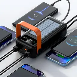 Зовнішній акумулятор / Повербанк YM-636CX 60000 mAh / Power Bank SOLAR 4хUSB - мініатюра 4