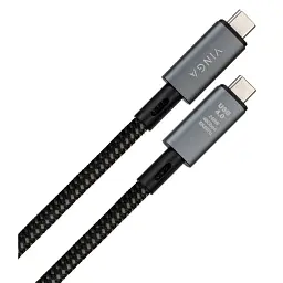 Дата кабель USB-C to USB-C 0.8m USB4 240W 40GBps 8K60Hz Nylon Vinga (VCPDCU4) - мініатюра 2