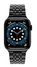 Браслет BeWatch для Apple Watch series 3/4/5/6 із шириною корпусу 42/44мм Link сталевий Чорний (1021401) - мініатюра 2
