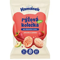 Хлібці Hamanek рисові з полуницею та яблуками 35 г