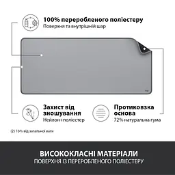 Килимок для мишки Logitech Desk Mat Studio Series Mid Grey (956-000052) - мініатюра 4