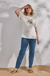 Вільні легкі джинси Mom для вагітних Sheldon denim XL Юла Мама Блакитний - мініатюра 8