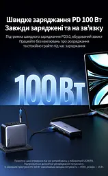 Док-станція USB-C UGREEN CM498 хаб 2 USB-A та 2 USB-C для даних до 5 Гбіт/с HDMI до 4K 60 Гц з режимами 2K 120 Гц та 1080p 144 Гц для HDMI потрібен відеовихід USB-C пристрою RJ45 Ethernet до 1000 Мбіт/с кардридер SD/microSD вхід живлення USB-C PD 3.0 до 100 Вт із заряджанням ноутбука до 85 Вт одночасне читання двох карт для Windows/macOS/Linux вбудований кабель 0,2 м темно-сірий (15375) - мініатюра 7