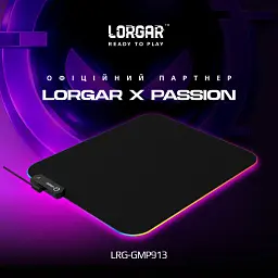 Килимок для мишки Lorgar Steller 913 RGB USB Black (LRG-GMP913) - мініатюра 2