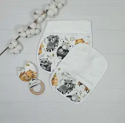 Набір для гігієни немовляти BeBidas + слинявчик a.l.babybox Мамині обійми - мініатюра 2