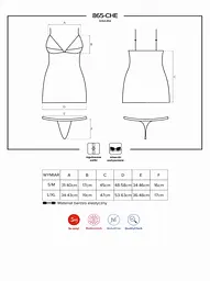 Комплект білизни Obsessive 865-CHE-1 L/XL чорний - мініатюра 7