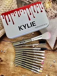 Професійні пензлики для макіяжу Kylie Professional Brush Set 12 шт. ∙ Набір кистей Kylie Professional для очей та обличчя - мініатюра 4