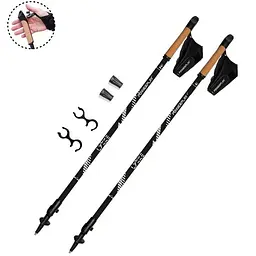 Палиці для скандинавської ходьби PowerPlay 9104 Lykke Black/White 80-135 см (пара) (PP_9104_LYKKE_Bl/White) - мініатюра 2