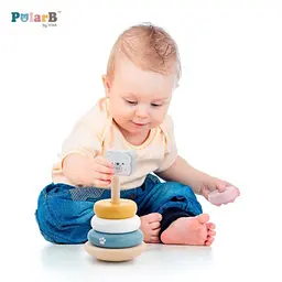 Розвиваюча іграшка Viga Toys Пірамідка PolarB Білий ведмідь (44005) - мініатюра 5