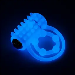 Подвійне кільце для пеніса з вібрацією Lovetoy Lumino Play блакитний - мініатюра 6