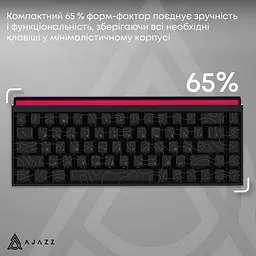 Клавіатура Ajazz NK68 Red Switch Black USB-C (NK68-R-S-B) - мініатюра 8