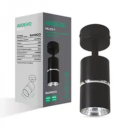 Накладний поворотний світильник Ardero ML312-1 BAMBOO під лампу чорний хром