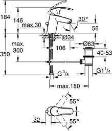 Змішувач для умивальника Grohe Eurosmart NEW 33265002, Хром - мініатюра 2