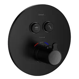 Термостат прихованого монтажу на 2 споживачі Imprese Smart click black matt ZMK101901238, Чорний матовий