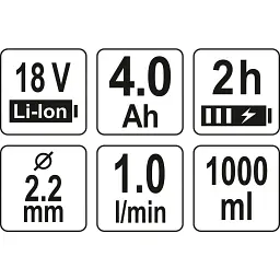Фарбопульт акумуляторний Yato Li-Ion 18В, 4 А/г, 1 л/хв, бачок 1 л (YT-82765) - мініатюра 4