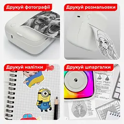 Bluetooth термопринтер JETIX Mini Printer Student 2 | Портативний принтер із великим набором самоклейів паперу - мініатюра 4